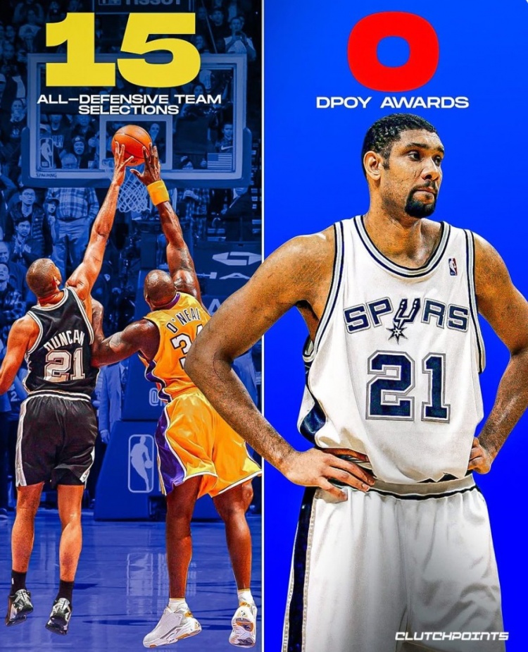 15次防阵！霍里：本-华莱士拿的DPOY中有几个本该属于邓肯